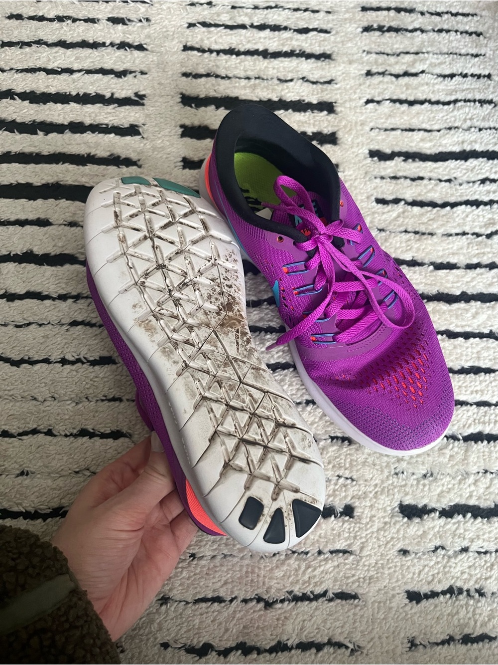 Nike Women’s Purple Running Shoes with Blue Swoosh and Pink Accent - Picture 4 of 4